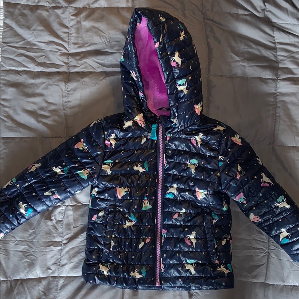 Cat and Jack Unicorn Puffer coat size 2T